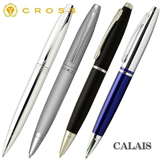 Cross Karei oil-based ballpoint pen with satin chrome body and matte black finish, twist mechanism, model AT0112