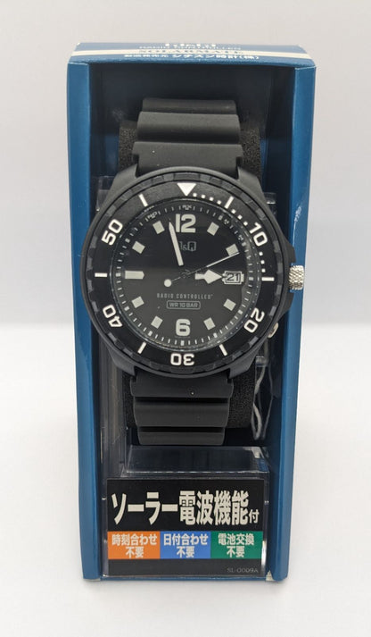 Citizen Q&Q analog solar radio-controlled watch with urethane band and 10 atmospheres water resistance