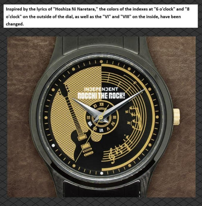 Bocchi the Rock ONKYO x CITIZEN limited edition wristwatch with round silver case and black strap