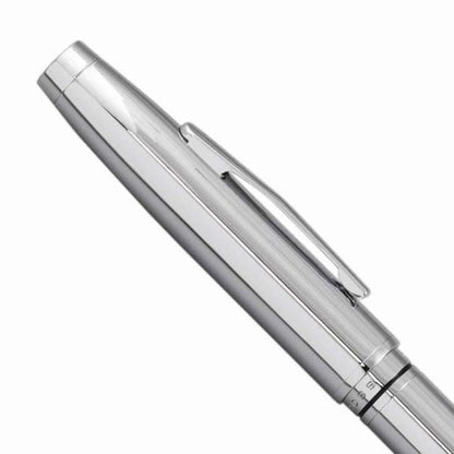 Cross Coventry NAT0662-7 Chrome ballpoint pen with brass base and chrome plating, twist mechanism, shown uncapped