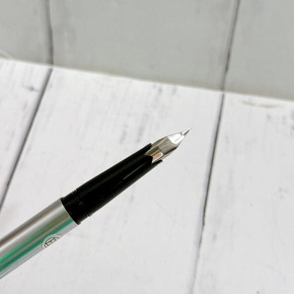 Waterman EF fountain pen with sleek black body and silver trim shown on white background