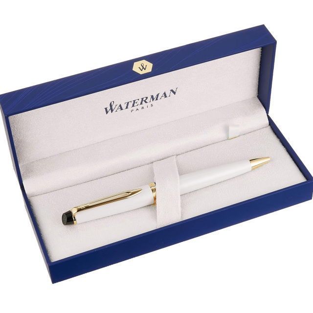 Waterman Expert Essential Ivory GT ballpoint pen with brass lacquered body and 23 karat gold plated clip and trims