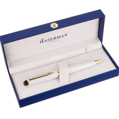 Waterman Expert Essential Ivory GT ballpoint pen with brass lacquered body and 23 karat gold plated clip and trims