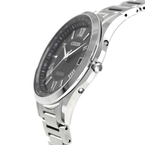 Citizen Exceed Radio-Controlled Solar Watch CB1110-61E with black dial and silver super titanium band