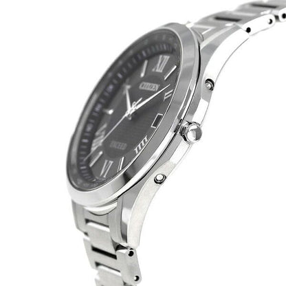 Citizen Exceed Radio-Controlled Solar Watch CB1110-61E with black dial and silver super titanium band