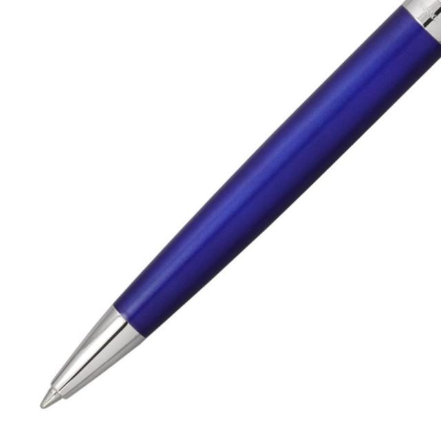 WATERMAN Metropolitan DX Blue Wave ballpoint pen with blue wave lacquer finish and stainless steel cap