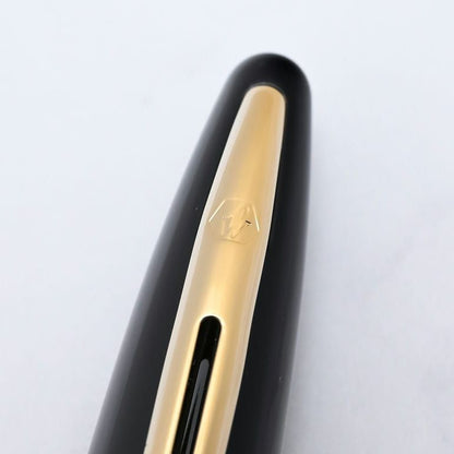 Waterman Carene black and gold ballpoint pen with twist mechanism and refill tips in genuine box