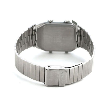Citizen Record Label ANA-DIGI TEMP watch model JG2101-78E with black LCD dial and silver stainless steel band