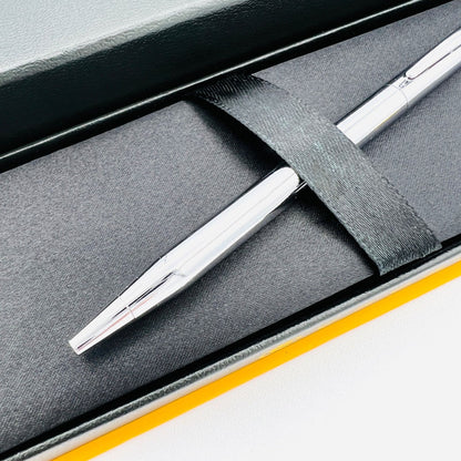 Silver color Cross ballpoint pen measuring 13.5 cm with sleek design and smooth writing tip