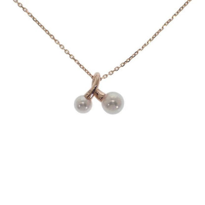 Akoya pearl pendant featuring a 4.1 to 5.1 mm pearl set in K18 pink gold with motif size 11.0 x 10.0 x 5.0 mm