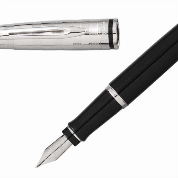 WATERMAN Expert DX Black CT fountain pen with fine stainless steel nib and brass body