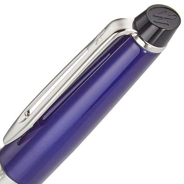 WATERMAN Expert Essential Dark Blue CT ballpoint pen with twist mechanism, 142mm length, and 13mm diameter