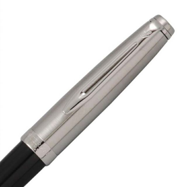 Waterman Embellence Essential Black CT Ballpoint Pen model 2100622 with black lacquer finish and chrome trim