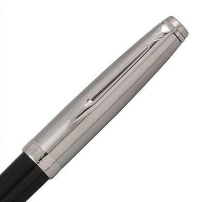 Waterman Embellence Essential Black CT Ballpoint Pen model 2100622 with black lacquer finish and chrome trim