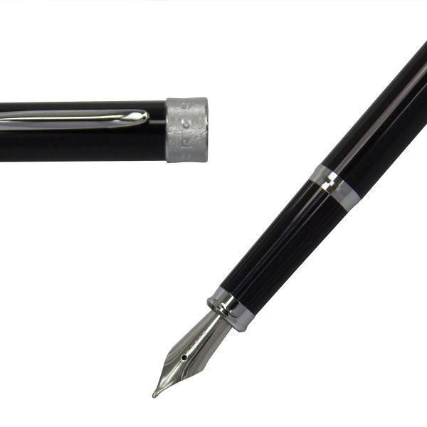 Cross Millennium Pen Sentiment Black Medium with brass and chrome plated accents shown capped