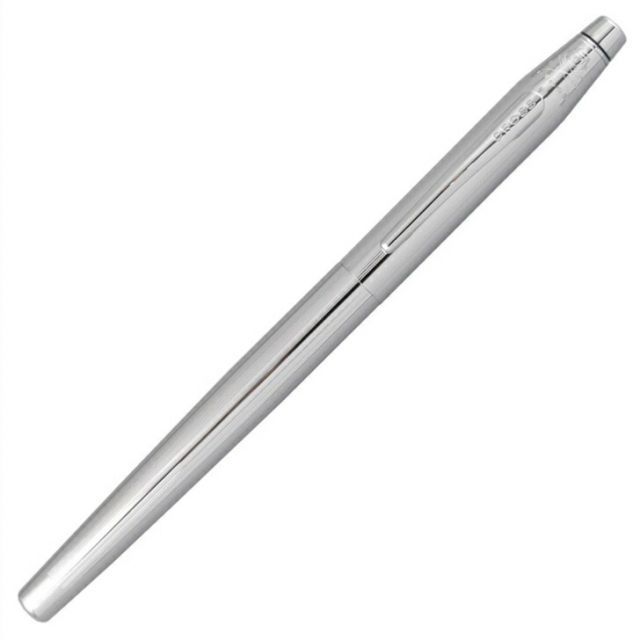 CROSS Classic Century AT0085-108 chrome ballpoint pen with water-based ink, closed and uncapped views