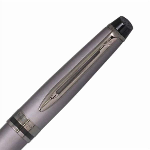 Waterman Expert Metallic Silver RT ballpoint pen with metallic finish and clip, 139mm length